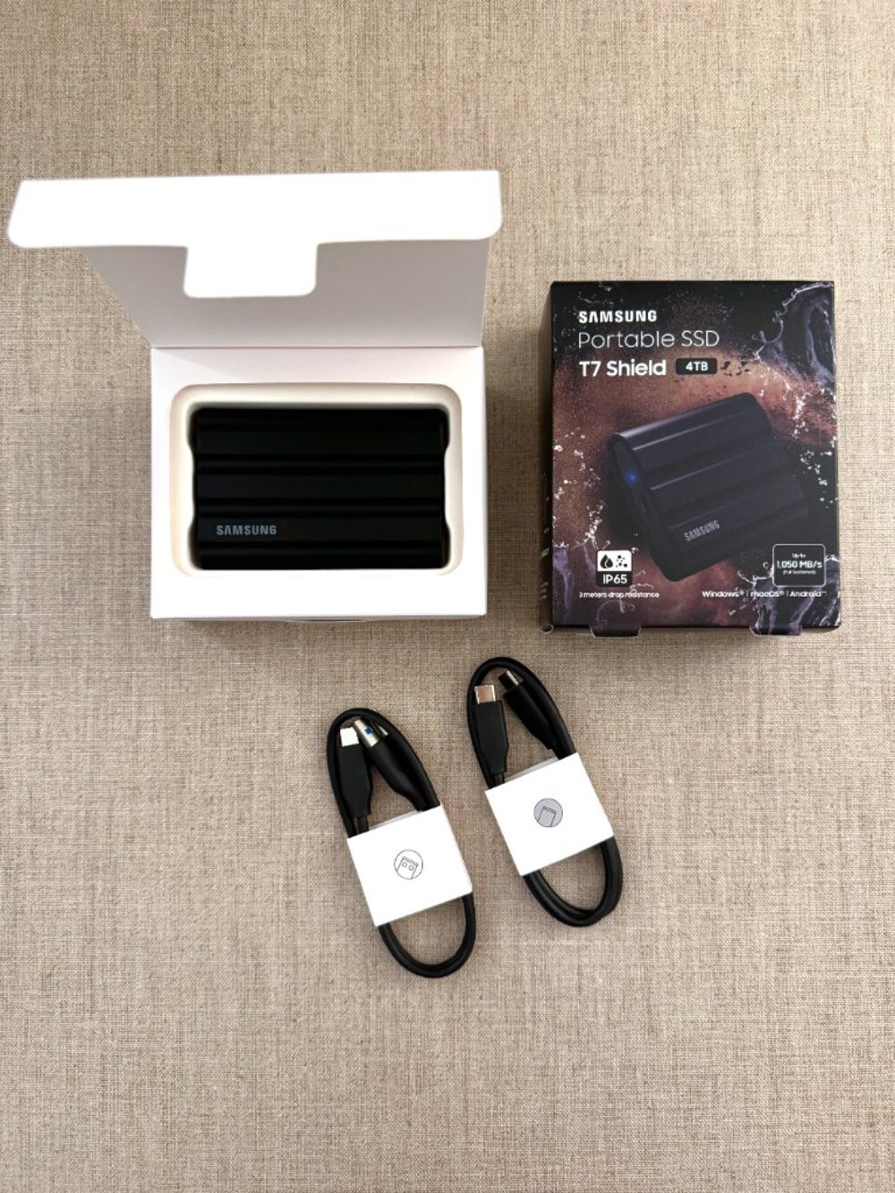 Samsung T7 Shield 4TB Portable SSD (MU-PE4T0S/AM, Black, IP65, USB 3.2 Gen 2)